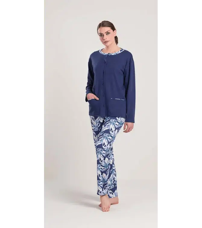 Pigiama donna aperto invernale interlock Gary V50077 - Caos Intimo Donna - Uomo - Bambini - Casa - Gary