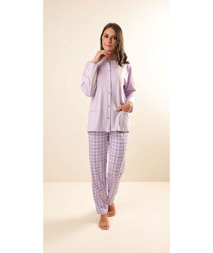 Pigiama donna aperto Jersey Gary puro cotone Z50021 - Caos Intimo Donna - Uomo - Bambini - Casa - Gary