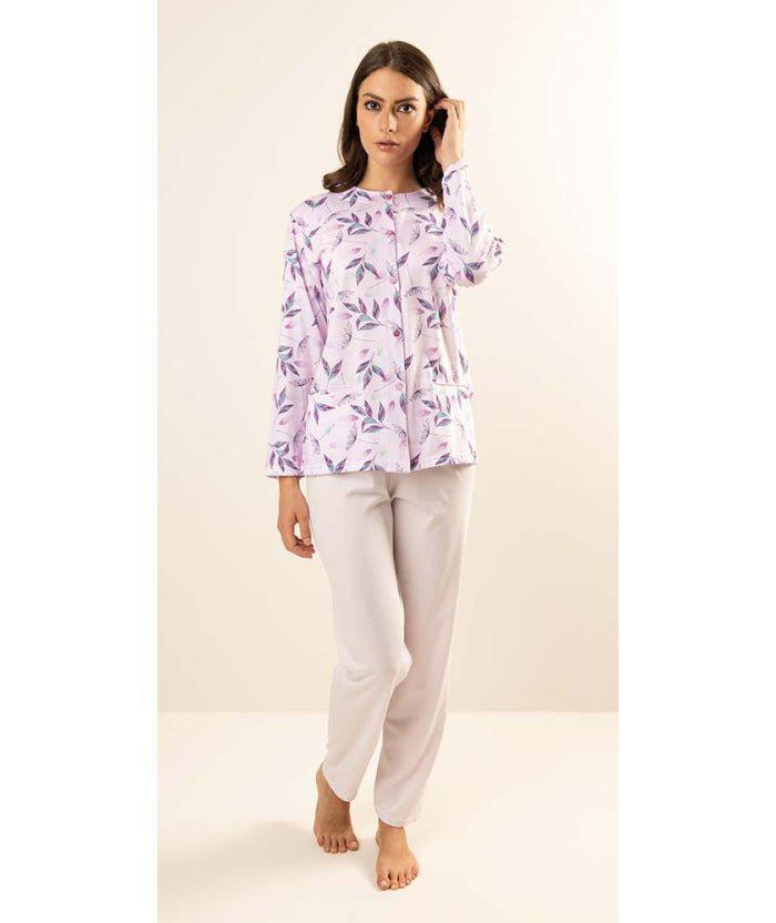 Pigiama donna aperto Jersey Gary puro cotone Z50031 - Caos Intimo Donna - Uomo - Bambini - Casa - Gary