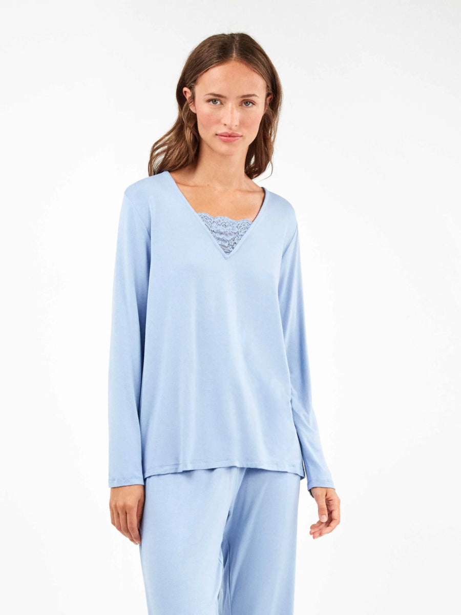 Pigiama donna Gisela collo a punta in viscosa 20318 - Caos Intimo Donna - Uomo - Bambini - Casa - Gisela