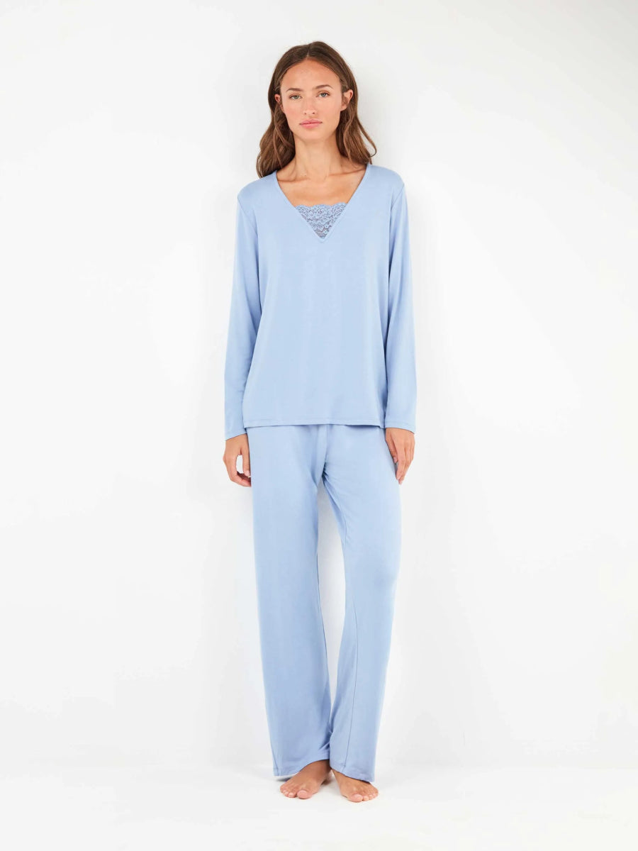 Pigiama donna Gisela collo a punta in viscosa 20318 - Caos Intimo Donna - Uomo - Bambini - Casa - Gisela