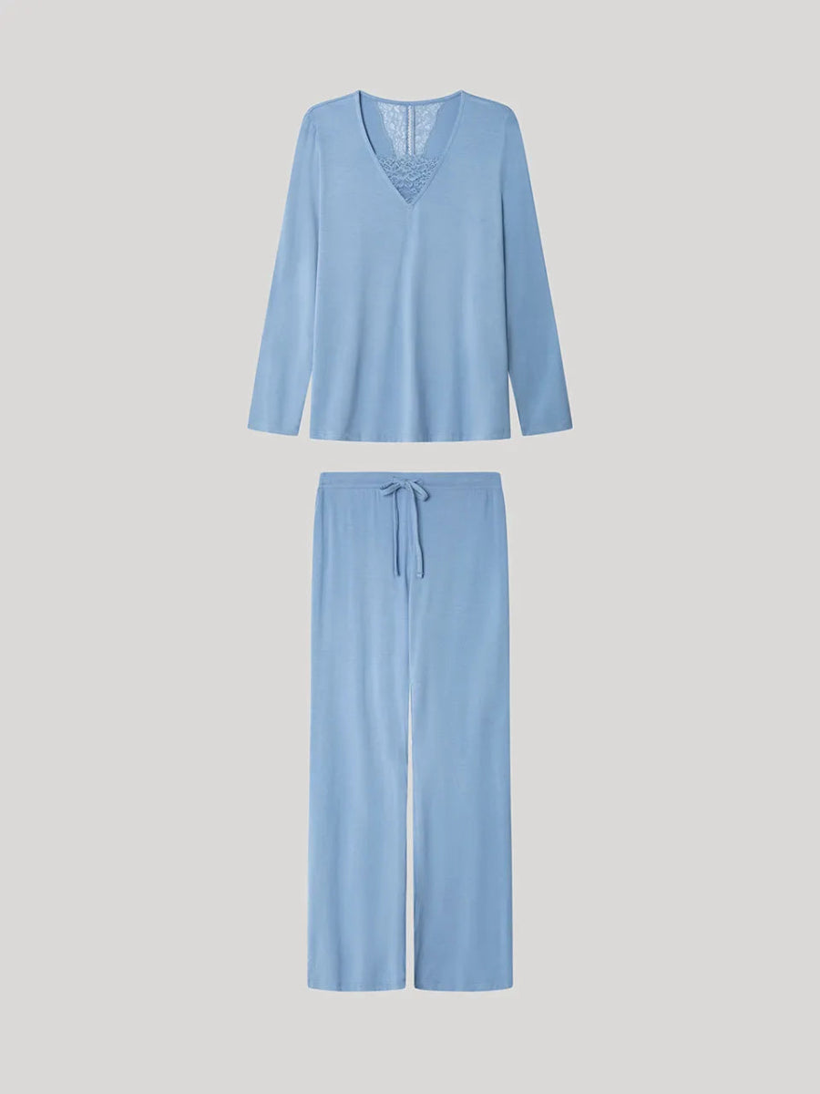 Pigiama donna Gisela collo a punta in viscosa 20318 - Caos Intimo Donna - Uomo - Bambini - Casa - Gisela