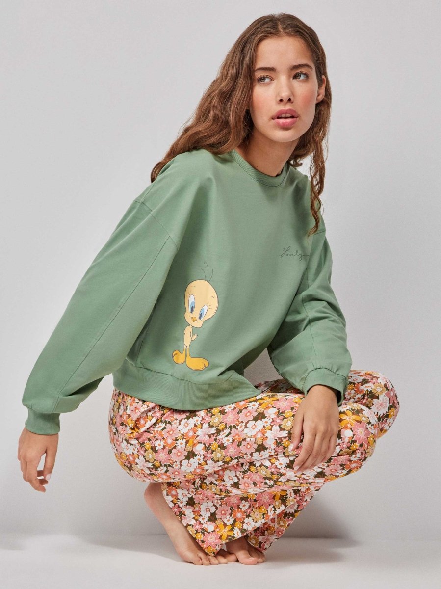 Pigiama donna Gisela girocollo cotone elasticizzato 20221 Looney Tunes Titti - Caos Intimo Donna - Uomo - Bambini - Casa - Gisela