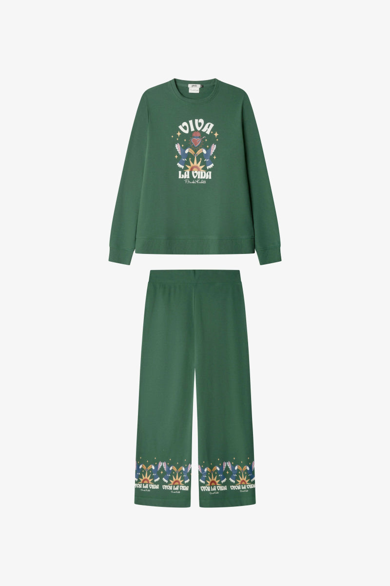 Pigiama donna Gisela girocollo in caldo cotone 20361 Frida Kahlo - Caos Intimo Donna - Uomo - Bambini - Casa - Gisela