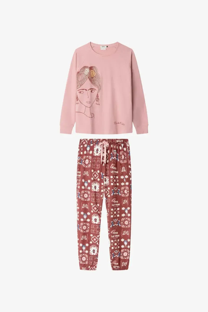 Pigiama donna Gisela girocollo in caldo cotone 20362 Frida Kahlo - Caos Intimo Donna - Uomo - Bambini - Casa - Gisela