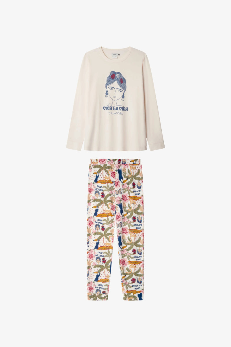 Pigiama donna Gisela girocollo in maglia calda 20360 Frida Kahlo - Caos Intimo Donna - Uomo - Bambini - Casa - Gisela
