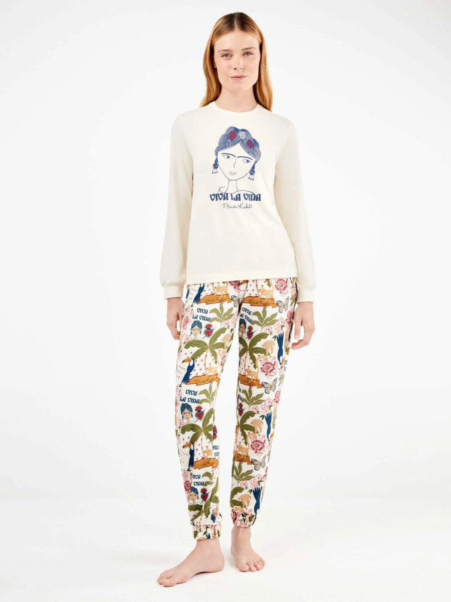 Pigiama donna Gisela girocollo in maglia calda 20360 Frida Kahlo - Caos Intimo Donna - Uomo - Bambini - Casa - Gisela