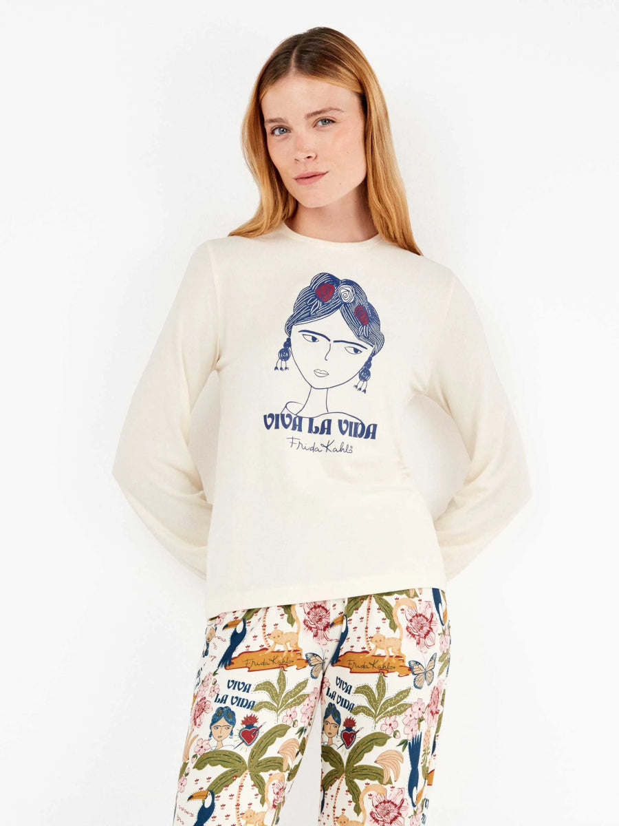 Pigiama donna Gisela girocollo in maglia calda 20360 Frida Kahlo - Caos Intimo Donna - Uomo - Bambini - Casa - Gisela