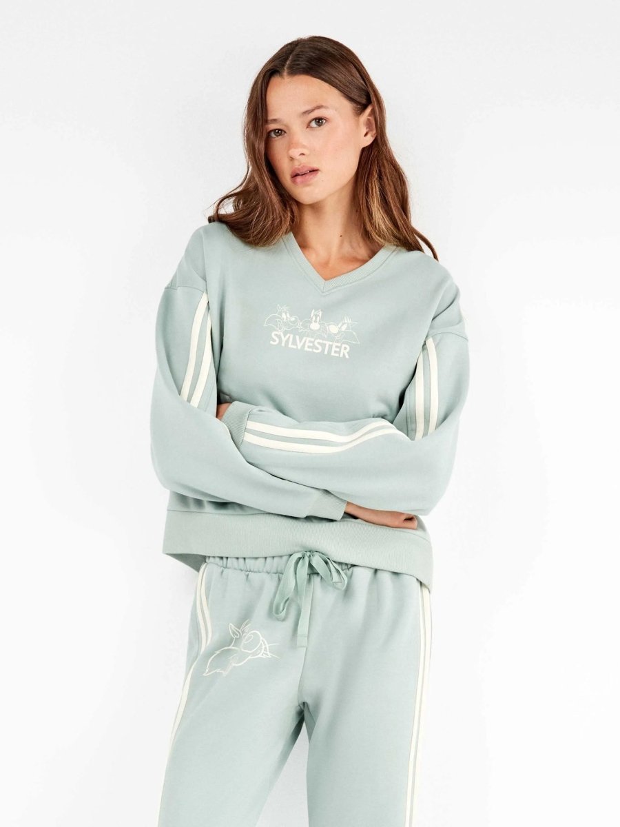 Pigiama donna Gisela Loneey Tunes Gatto Silvestro viscosa felpata elasticizzata 20346 - Caos Intimo Donna - Uomo - Bambini - Casa - Gisela