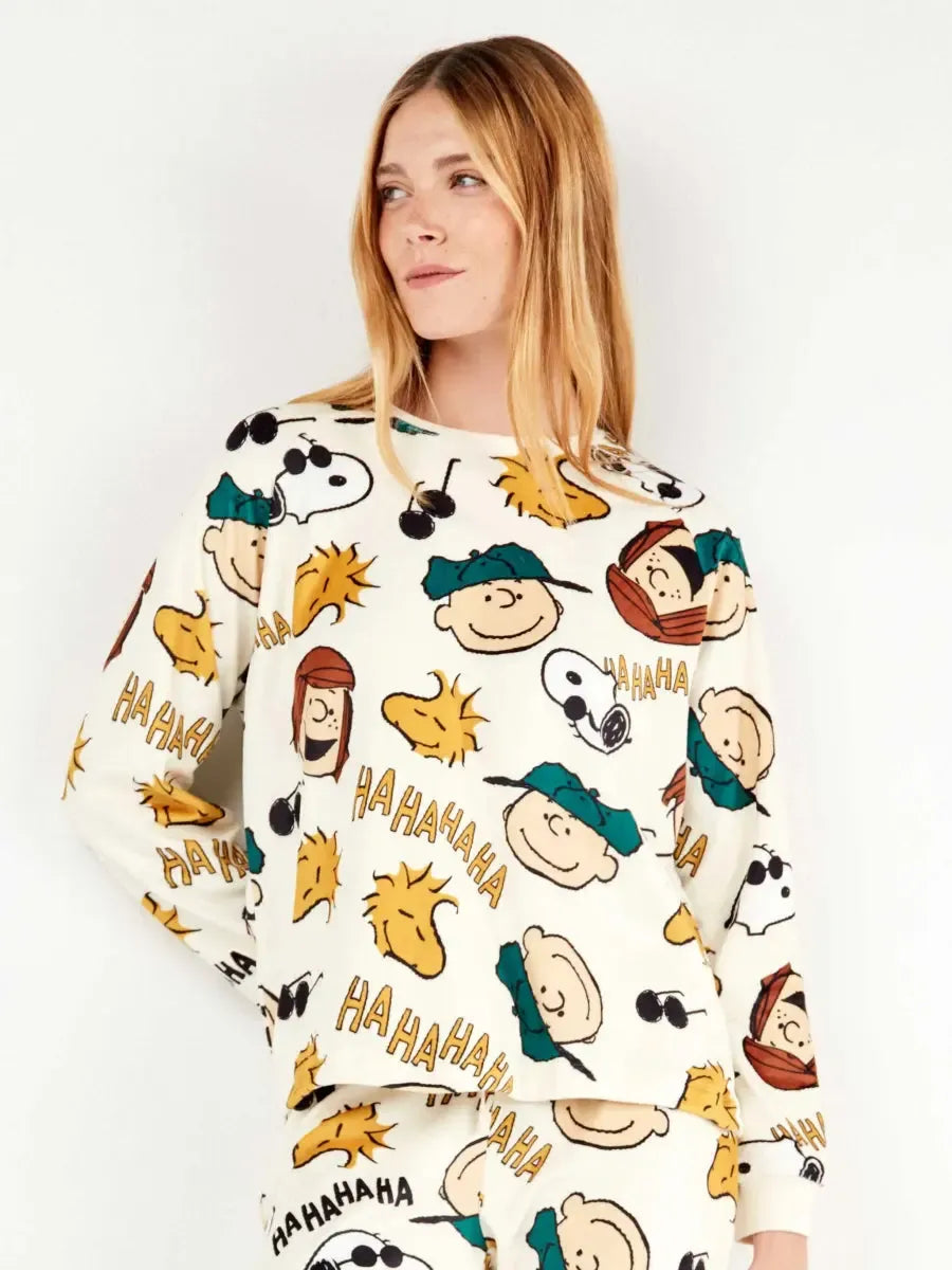 Pigiama donna Gisela Snoopy micropile 20340 Peanuts - Caos Intimo Donna - Uomo - Bambini - Casa - Gisela