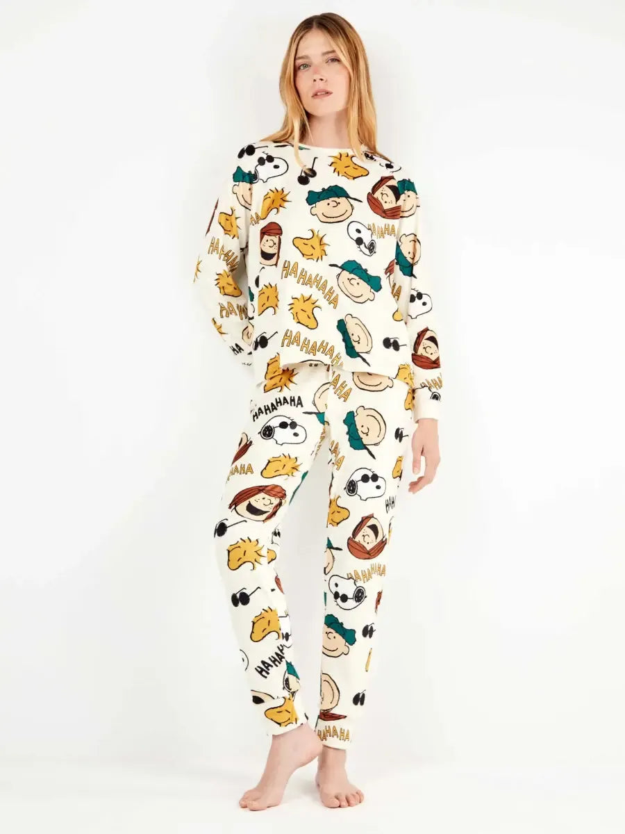 Pigiama donna Gisela Snoopy micropile 20340 Peanuts - Caos Intimo Donna - Uomo - Bambini - Casa - Gisela