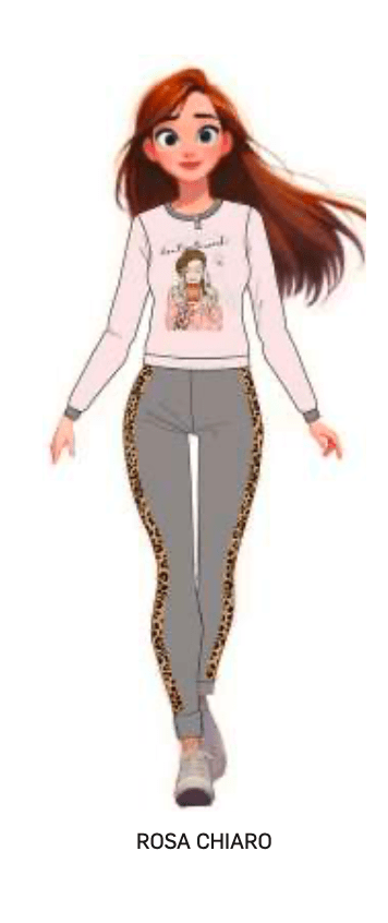 Pigiama donna Hollywood Milano serafino caldo cotone interlock HPA118 - Caos Intimo Donna - Uomo - Bambini - Casa - Hollywood Milano