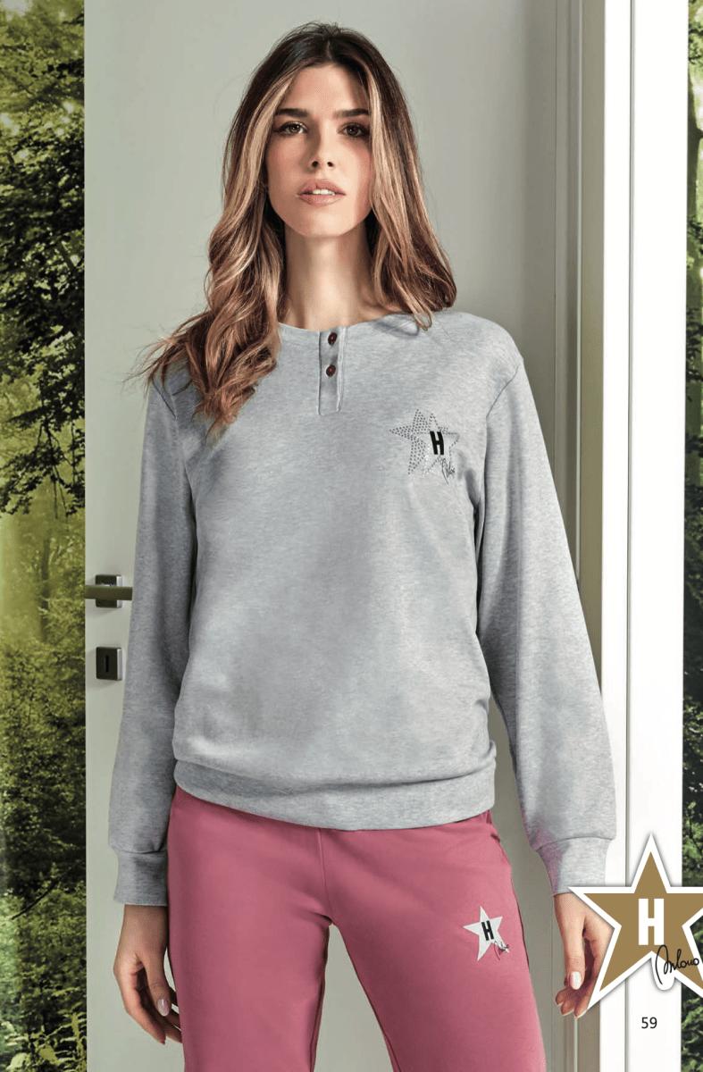 Pigiama donna Hollywood Milano serafino caldo cotone interlock PG45766 - Caos Intimo Donna - Uomo - Bambini - Casa - Hollywood Milano