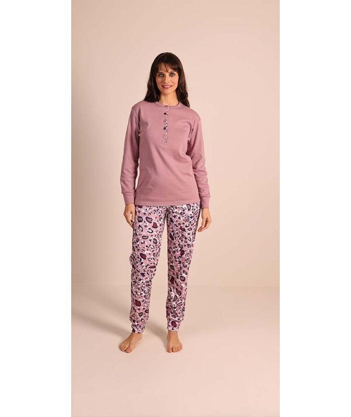 Pigiama donna serafino invernale interlock Gary 5091
