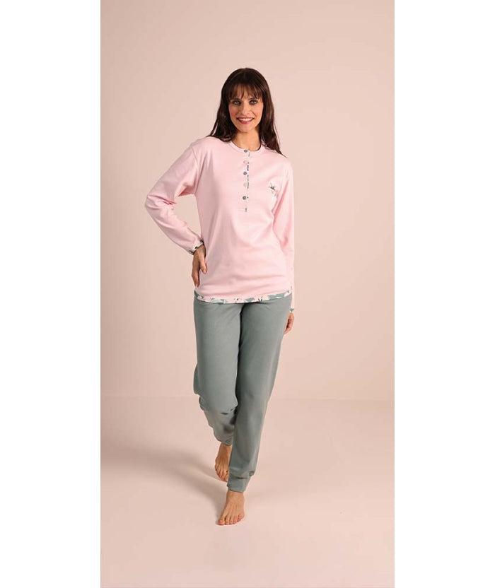 Pigiama donna serafino invernale interlock Gary 5095