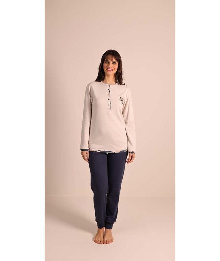 Pigiama donna serafino invernale interlock Gary 5095