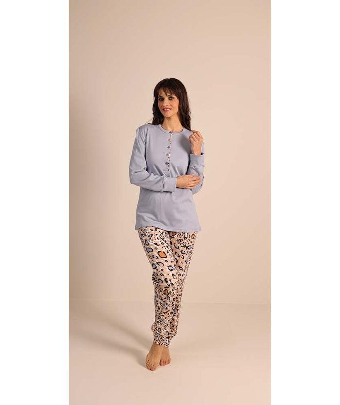 Pigiama donna serafino invernale interlock Gary 5091
