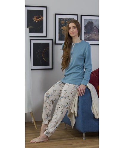 Pigiama donna serafino invernale interlock Gary 5408
