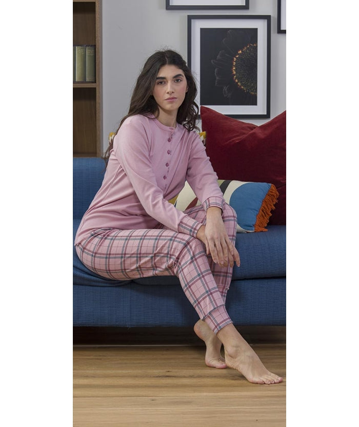 Pigiama donna serafino invernale interlock Gary 5401