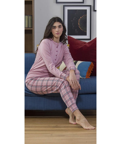 Pigiama donna serafino invernale interlock Gary 5401