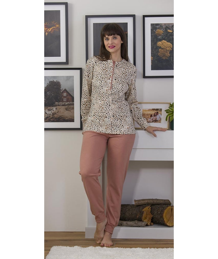 Pigiama donna serafino invernale interlock Gary 5466