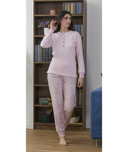 Pigiama donna serafino invernale interlock Gary 5418