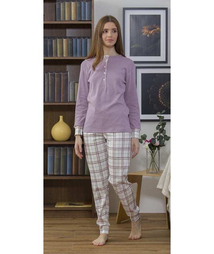 Pigiama donna serafino invernale interlock Gary 5401