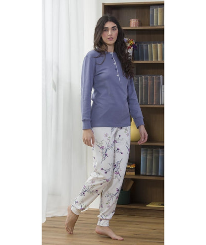 Pigiama donna serafino invernale interlock Gary 5408