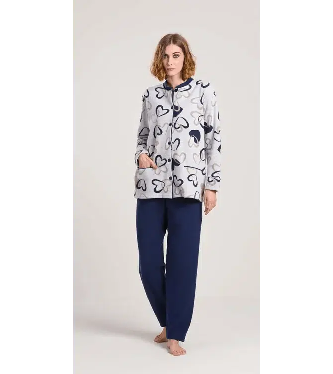Pigiama donna invernale aperto punto Milano Gary flanellato V50157 - Caos Intimo Donna - Uomo - Bambini - Casa - Gary