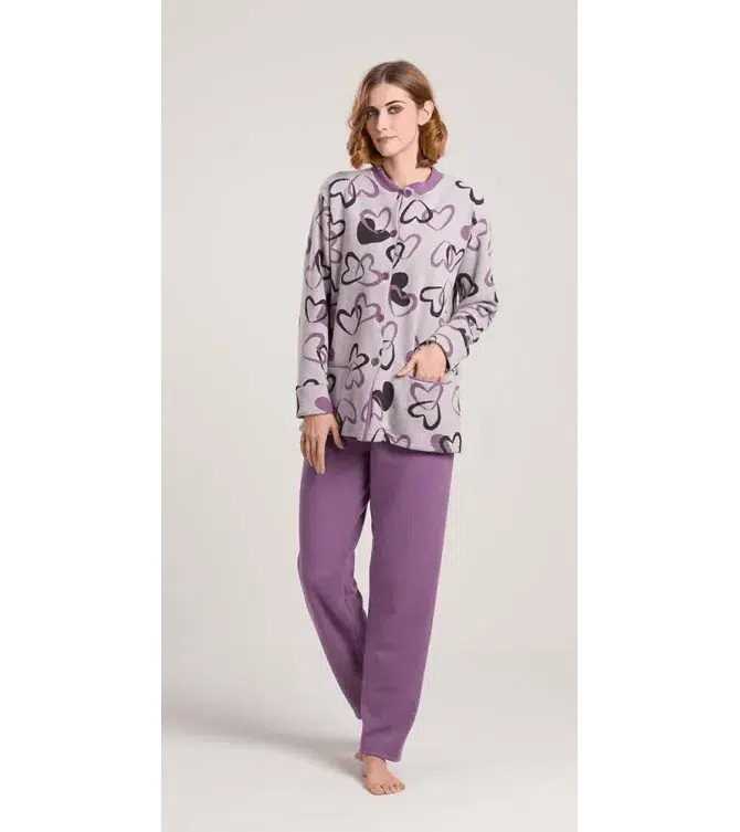 Pigiama donna invernale aperto punto Milano Gary flanellato V50157 - Caos Intimo Donna - Uomo - Bambini - Casa - Gary