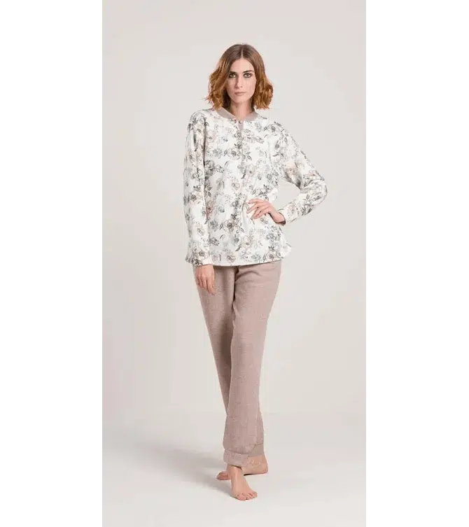 Pigiama donna invernale collo serafino punto Milano Gary flanellato V50131CONF - Caos Intimo Donna - Uomo - Bambini - Casa - Gary