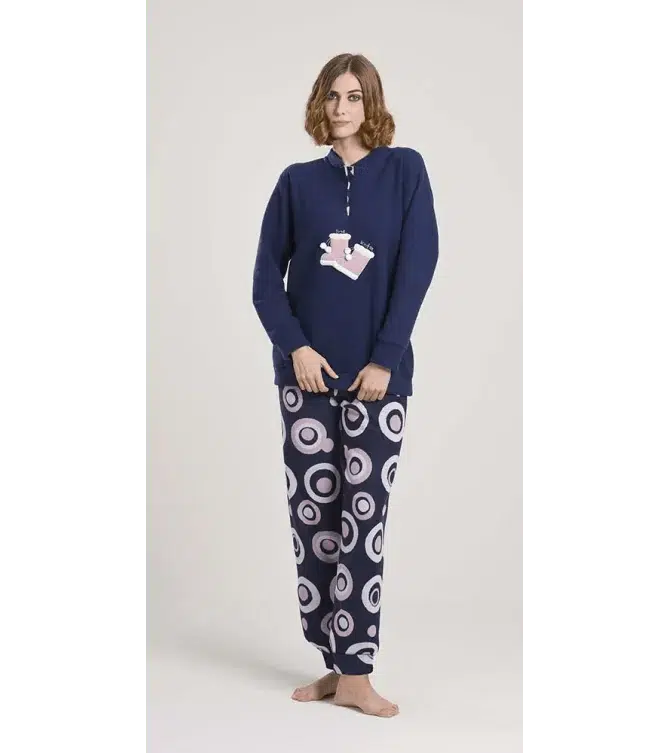 Pigiama donna invernale serafino punto Milano Gary flanellato V50150 - Caos Intimo Donna - Uomo - Bambini - Casa - Gary