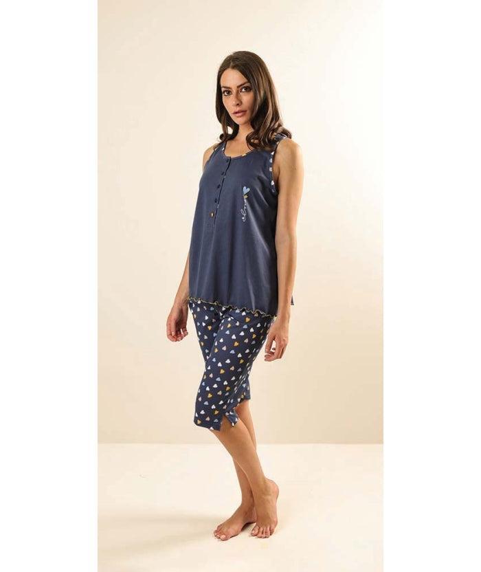 Pigiama spalla larga pinocchietto donna Jersey Gary Z55086