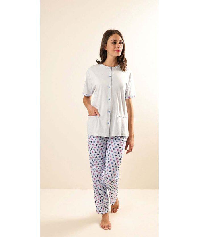 Pigiama donna Jersey aperto Gary mezza manica pantalone lungo Z50044 - Caos Intimo Donna - Uomo - Bambini - Casa - Gary