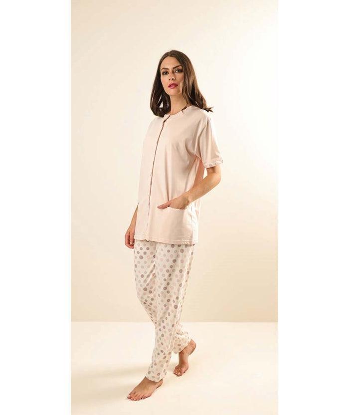 Pigiama donna Jersey aperto Gary mezza manica pantalone lungo Z50044