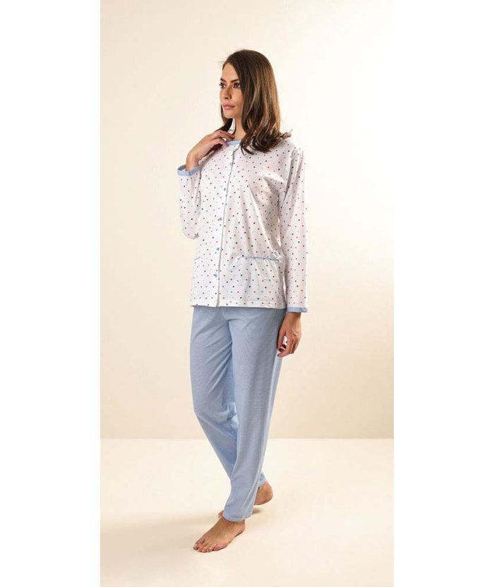 Pigiama donna aperto Jersey Gary puro cotone Z50003