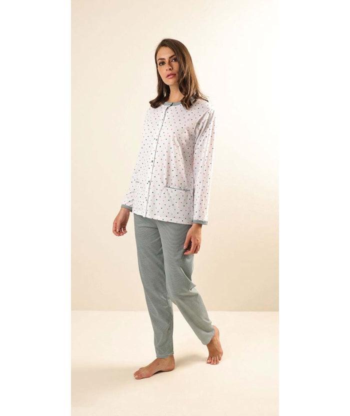 Pigiama donna aperto Jersey Gary puro cotone Z50003
