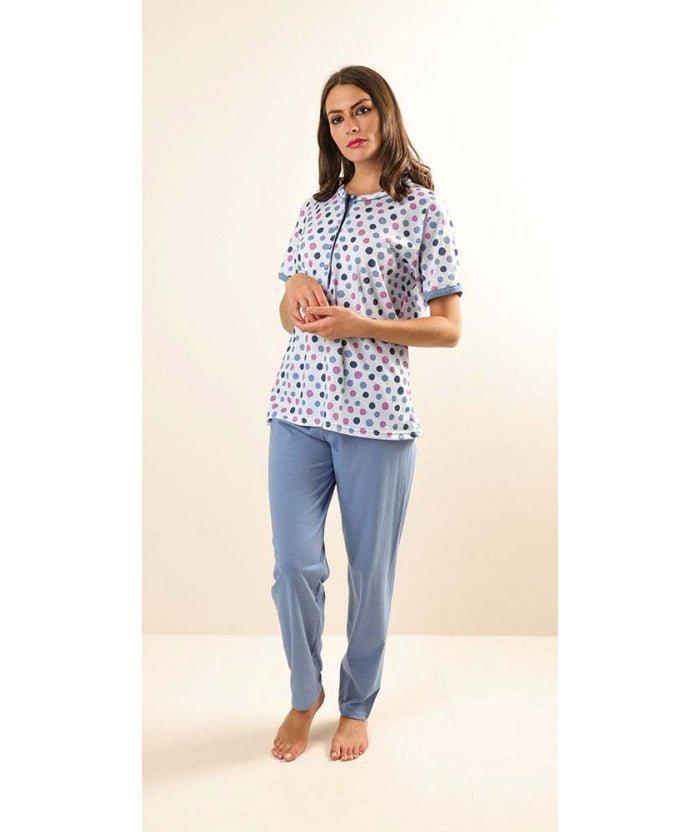 Pigiama donna Jersey serafino Gary mezza manica pantalone lungo Z50042 - Caos Intimo Donna - Uomo - Bambini - Casa - Gary