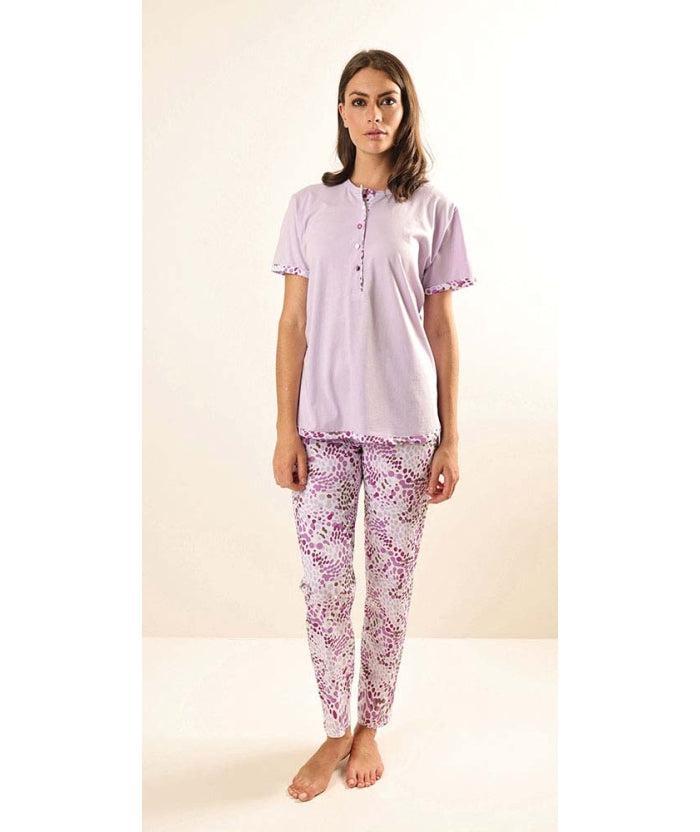 Pigiama donna Jersey serafino Gary mezza manica pantalone lungo Z50092 - Caos Intimo Donna - Uomo - Bambini - Casa - Gary