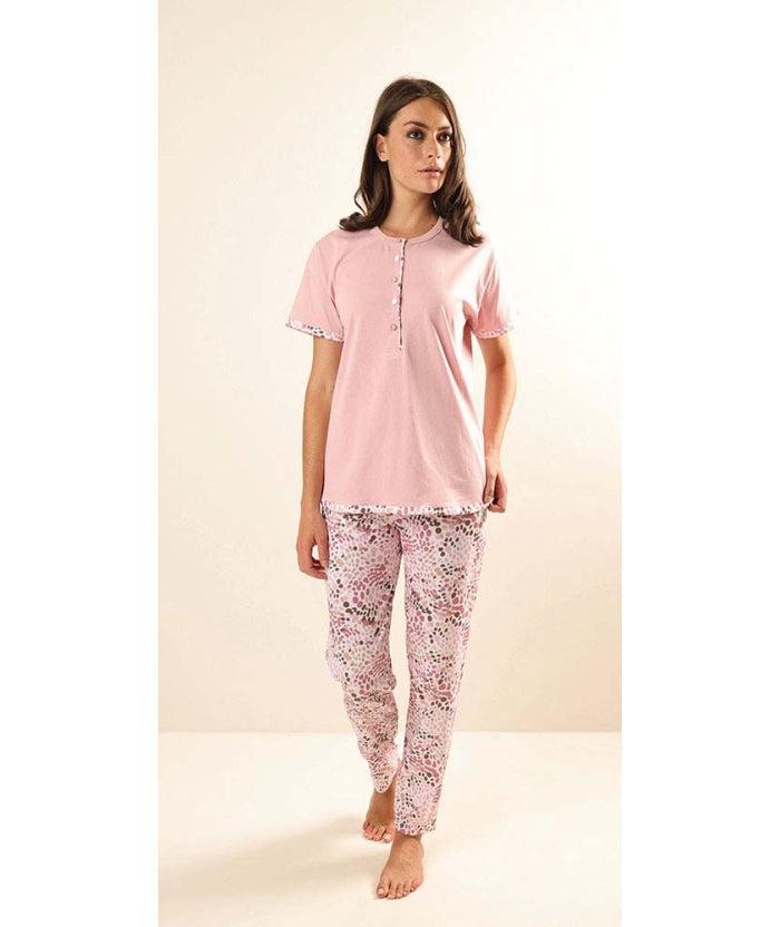 Pigiama donna Jersey serafino Gary mezza manica pantalone lungo Z50092 - Caos Intimo Donna - Uomo - Bambini - Casa - Gary