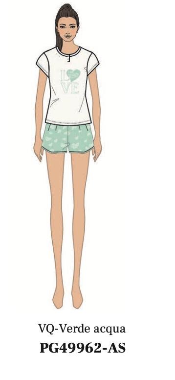 Pigiama donna Nottingham corto in cotone PG49962 - Caos Intimo Donna - Uomo - Bambini - Casa - Nottingham