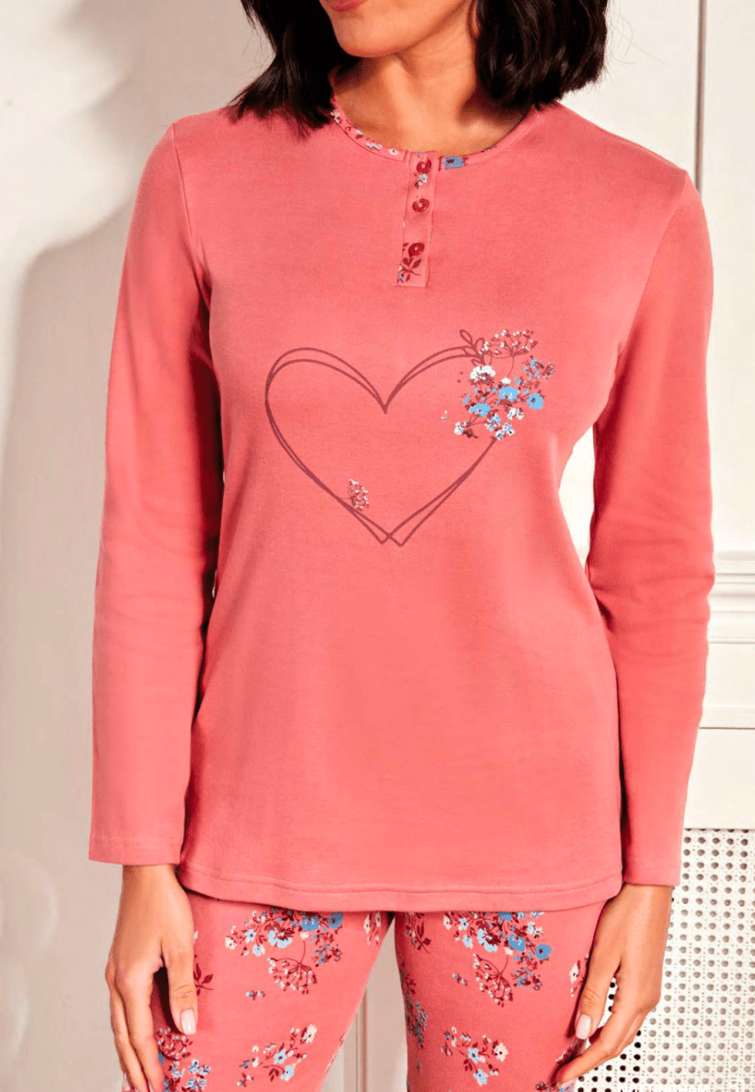 Pigiama donna Nottingham serafino caldo cotone interlock NPA386 - Caos Intimo Donna - Uomo - Bambini - Casa - Nottingham