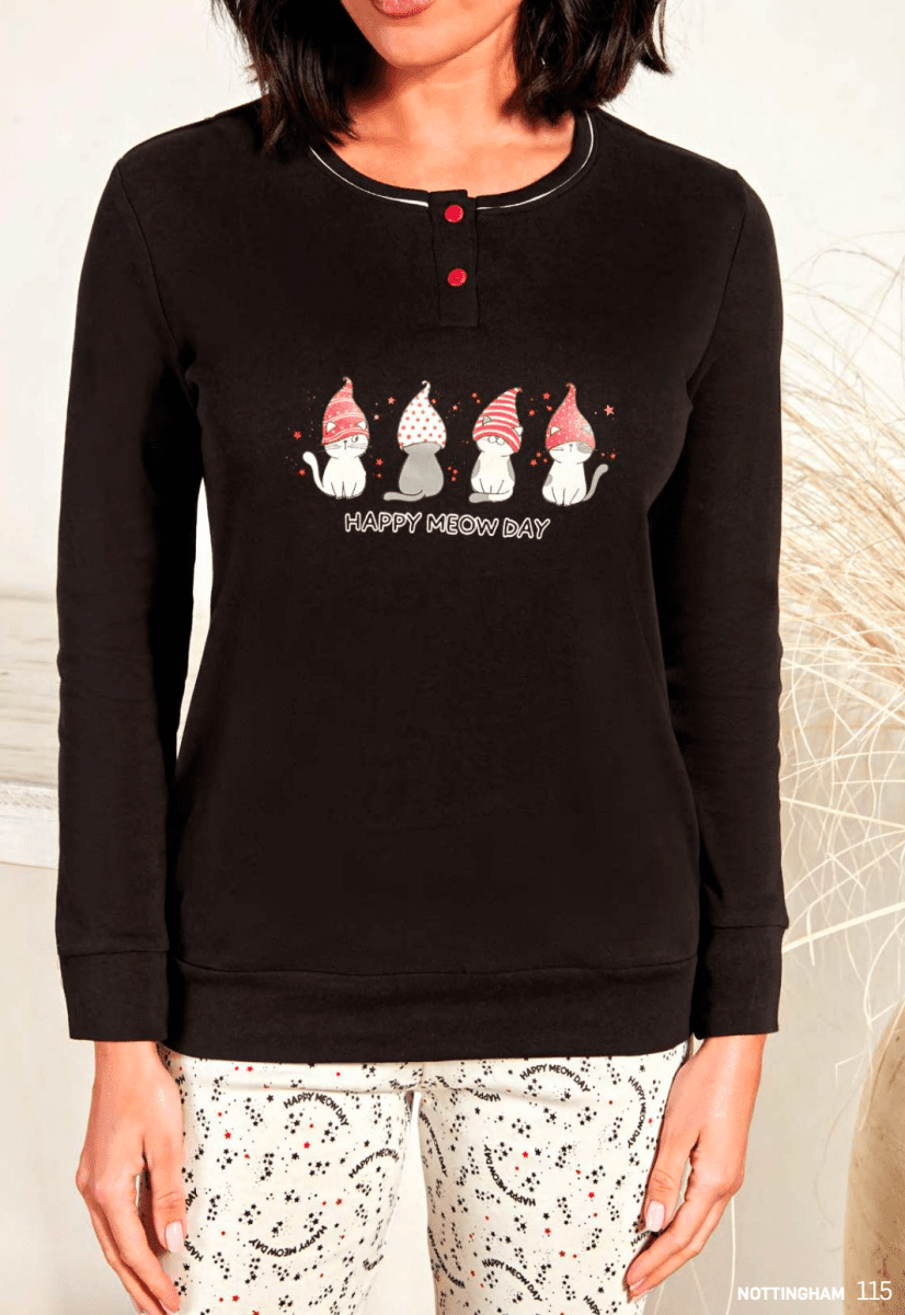 Pigiama donna Nottingham serafino caldo cotone interlock NPA523 - Caos Intimo Donna - Uomo - Bambini - Casa - Nottingham