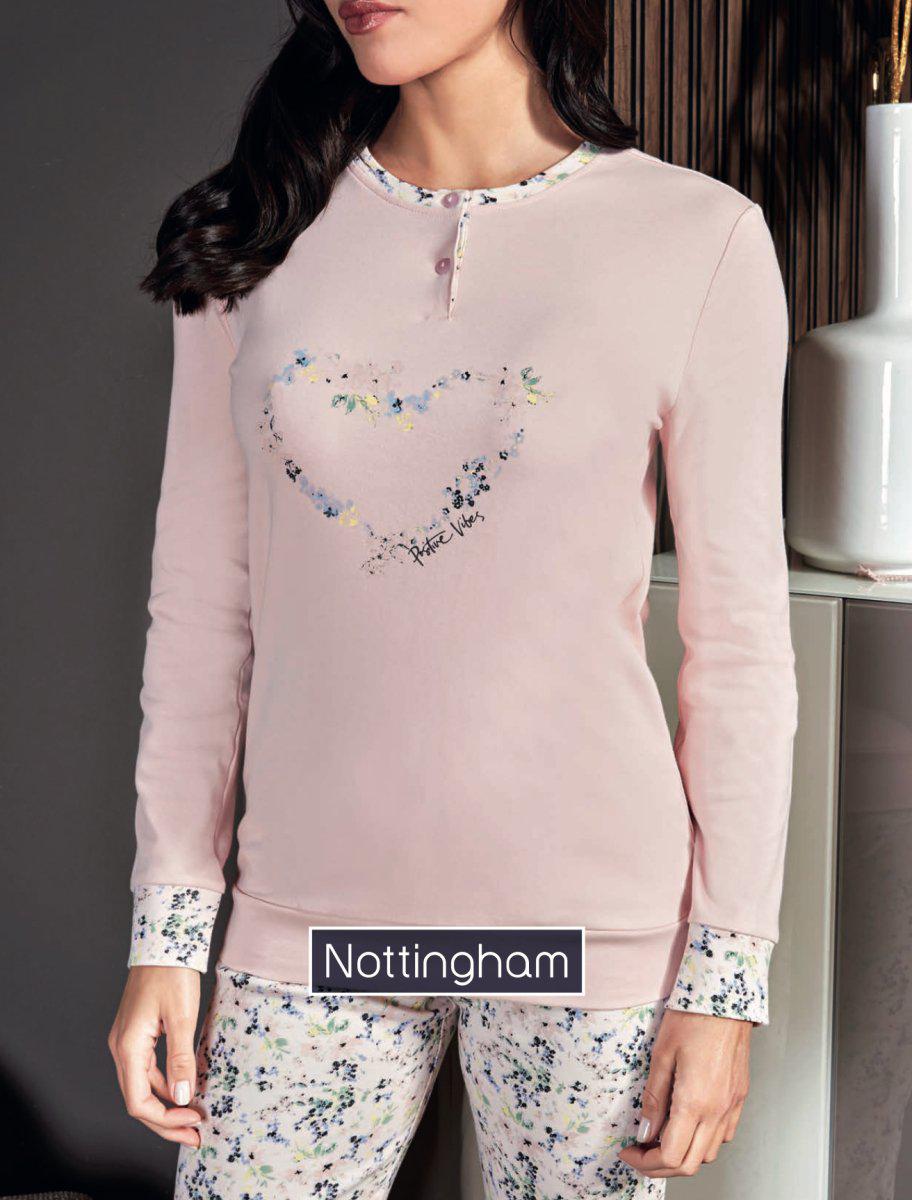 Pigiama donna Nottingham serafino caldo cotone interlock PG45350 - Caos Intimo Donna - Uomo - Bambini - Casa - Nottingham