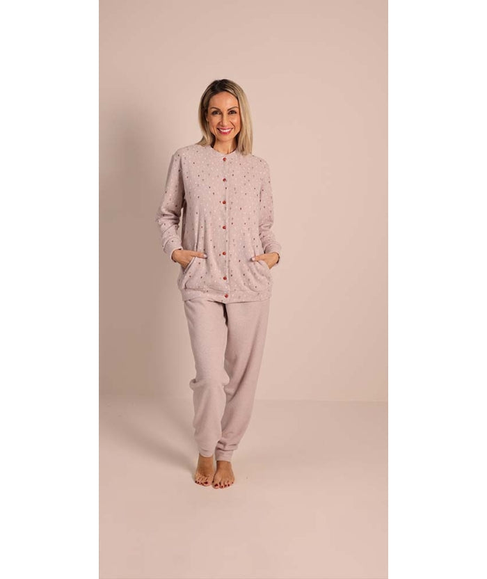 Pigiama donna invernale aperto punto Milano Gary flanellato 5176CONF