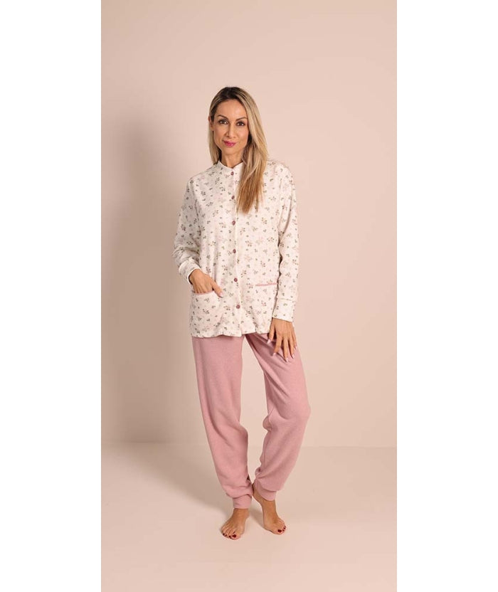 Pigiama donna invernale aperto punto Milano Gary flanellato C572CONF