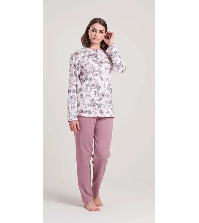 Pigiama donna serafino invernale interlock Gary V50020 - Caos Intimo Donna - Uomo - Bambini - Casa - Gary