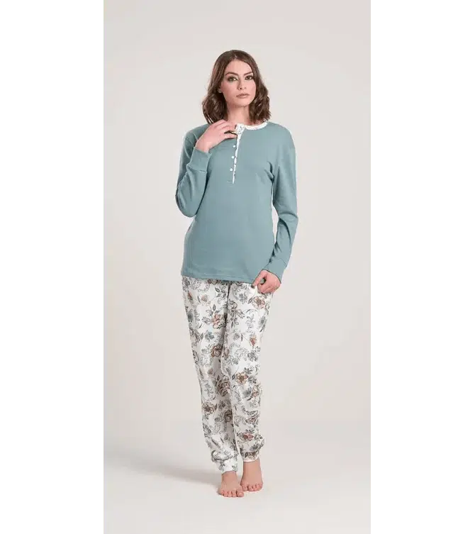 Pigiama donna serafino invernale interlock V50021CONF calibrato - Caos Intimo Donna - Uomo - Bambini - Casa - Gary