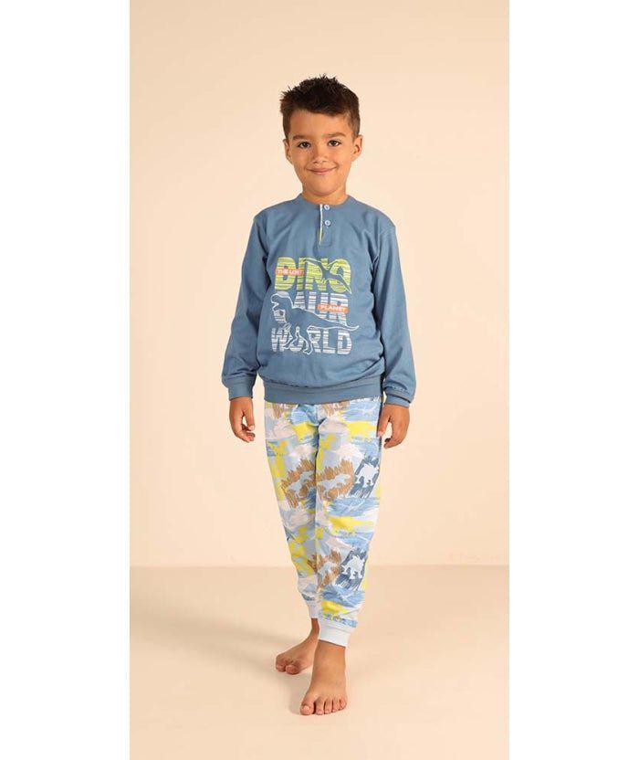 Pigiama Gary bambino manica lunga 2 bottoni Z20024 - Caos Intimo Donna - Uomo - Bambini - Casa - Gary