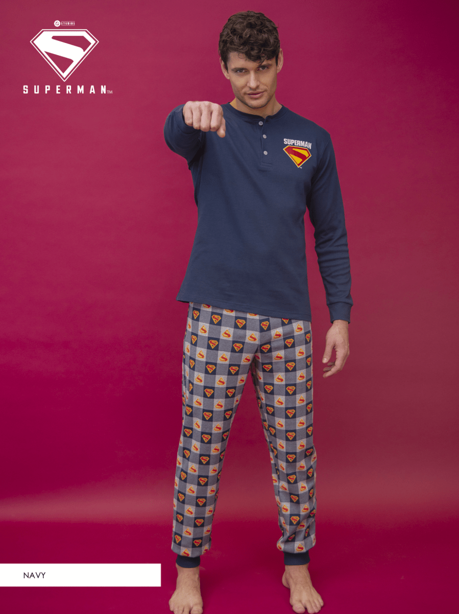 Pigiama interlock uomo Superman DCM7639 - Caos Intimo Donna - Uomo - Bambini - Casa - Sabor
